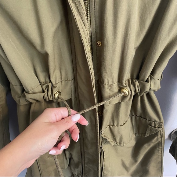 H&M Green Army Hooded Utility Jacket - Picture 5 of 6